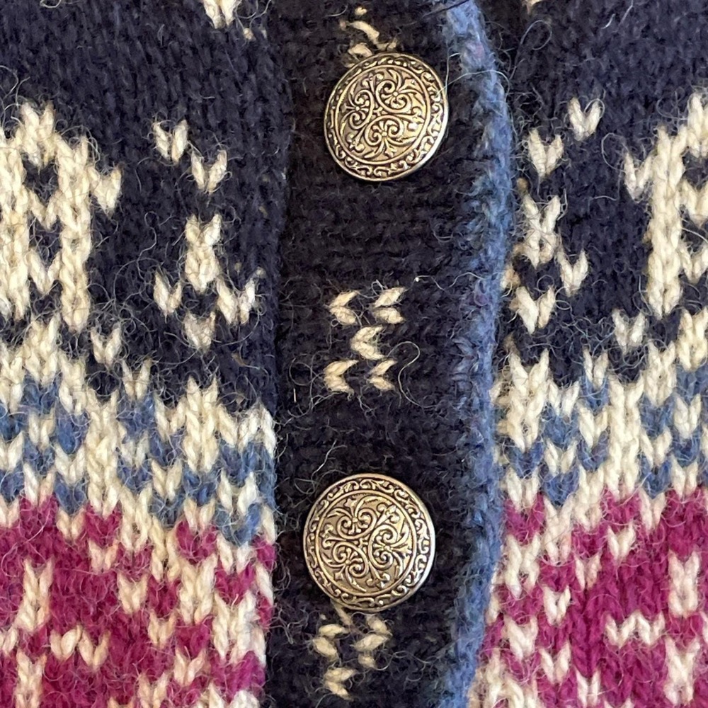 Vintage Women's LL Bean Fair Isle Wool Sweater S Ski Lodge Gorpcore Made In USA - Picture 5 of 14